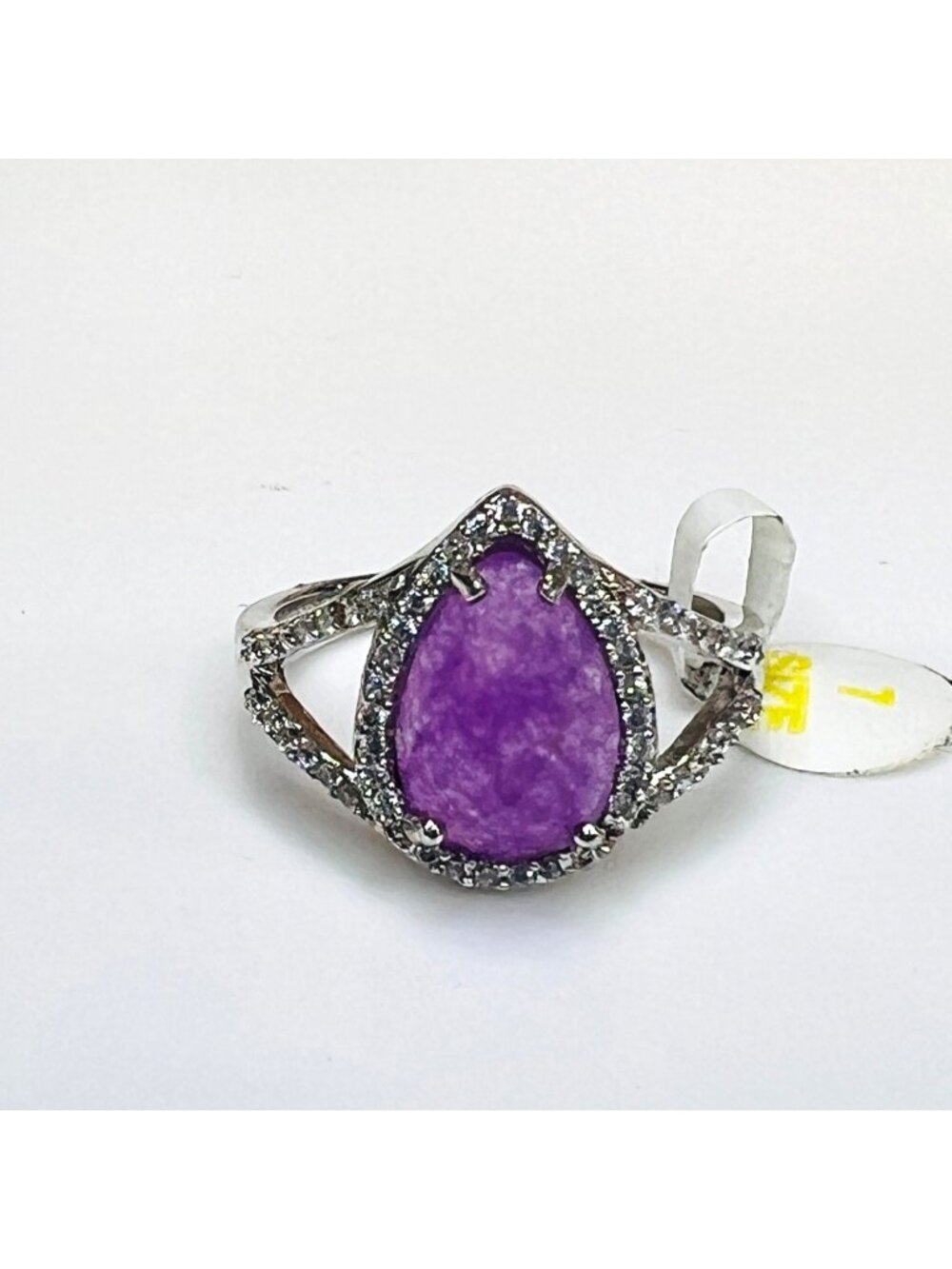 Ring Bomb Party Ring, NWOT size 7 mauve pink color stone, silver color band - Picture 5 of 10